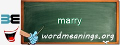 WordMeaning blackboard for marry